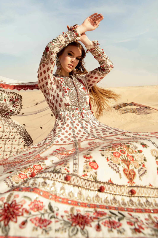 Pakistani Maria B Unstitched Lawn Premium Three Piece - Oasis