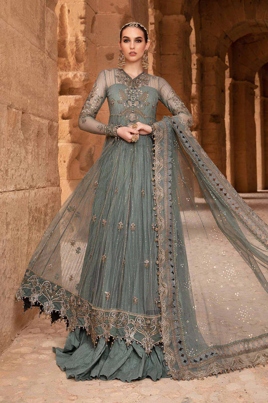 Pakistani Maria B Unstitched Lawn Premium Three Piece - Warm Grey