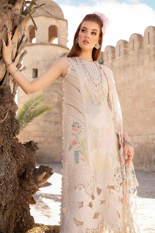Pakistani Maria B Unstitched Lawn Premium Three Piece - Desert Sand
