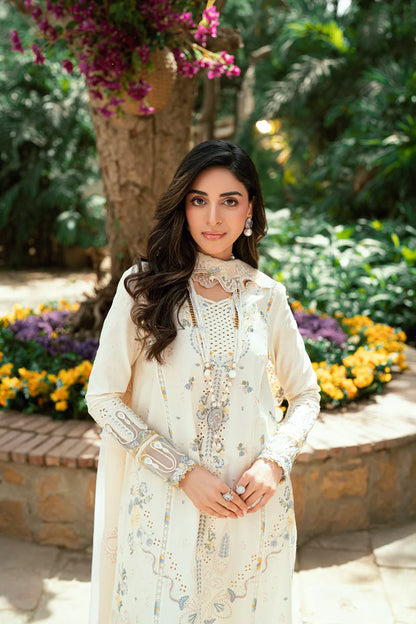 Pakistani Qalamkar Luxury Lawn Embroidered Unstitched Three Piece - Adeena