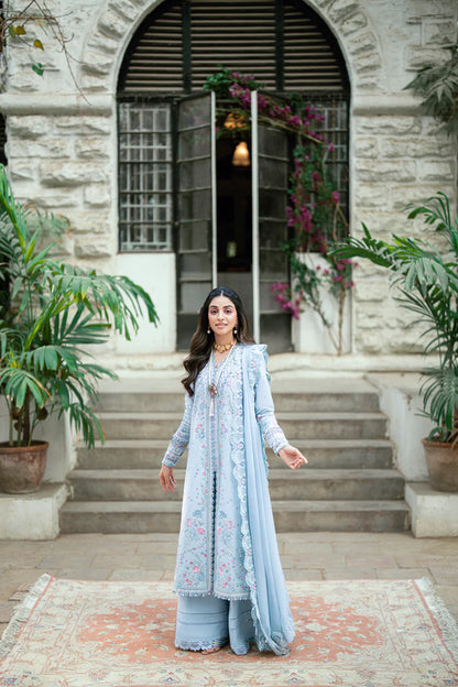 Pakistani Qalamkar Luxury Lawn Embroidered Unstitched Three Piece - Zarish