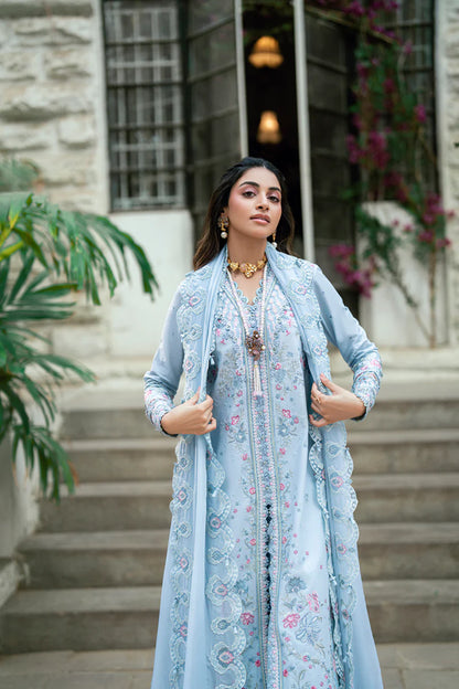 Pakistani Qalamkar Luxury Lawn Embroidered Unstitched Three Piece - Zarish