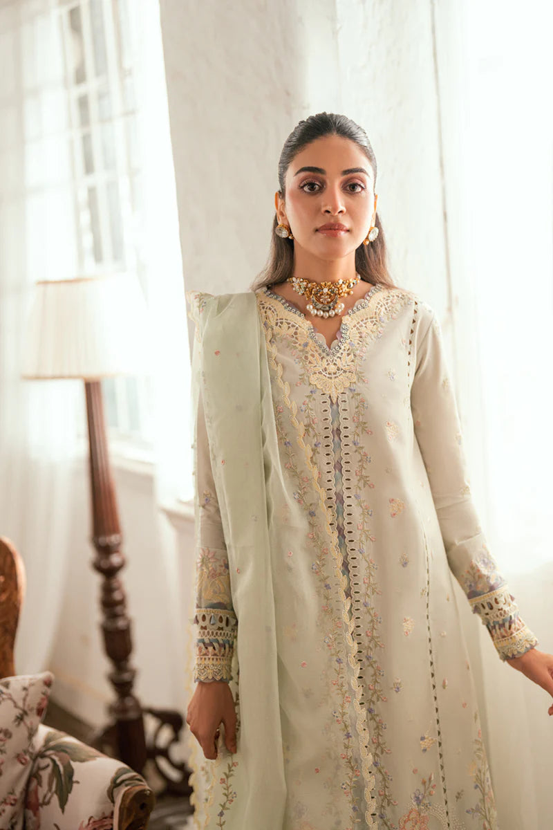 Pakistani Qalamkar Luxury Lawn Embroidered Unstitched Three Piece - Rimsha