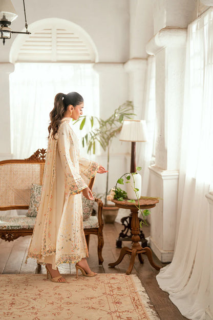 Pakistani Qalamkar Luxury Lawn Embroidered Unstitched Three Piece - Rina