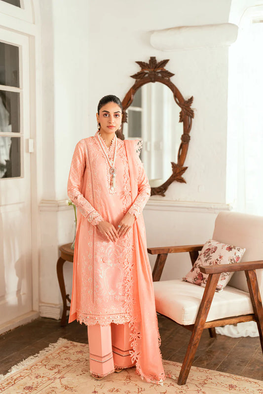 Pakistani Qalamkar Luxury Lawn Embroidered Unstitched Three Piece - Jafa