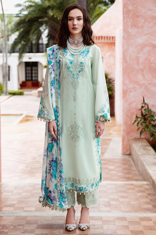 Pakistani Charizma Embroidered Lawn Unstitched Three Piece - Coral Reef