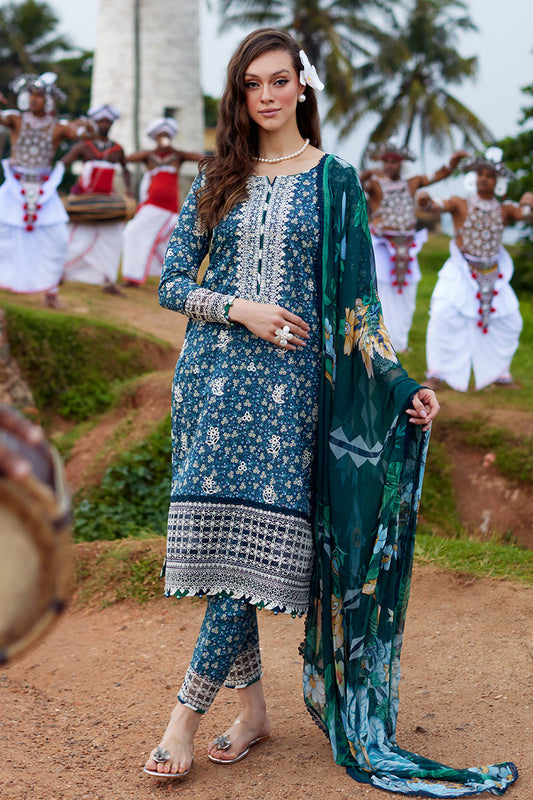 Pakistani Gulaal Luxury Lawn Unstitched Three Piece - Dusk Blue