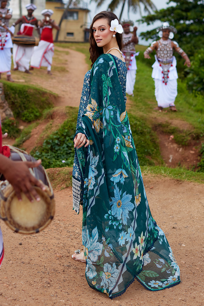 Pakistani Gulaal Luxury Lawn Unstitched Three Piece - Dusk Blue