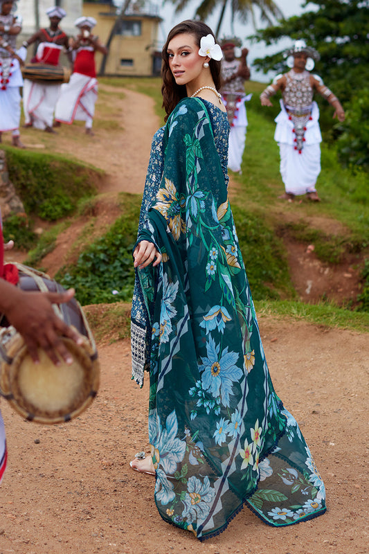 Pakistani Gulaal Luxury Lawn Unstitched Three Piece - Dusk Blue