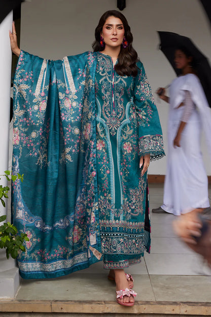 Pakistani Gulaal Luxury Lawn Unstitched Three Piece - Dark Aqua