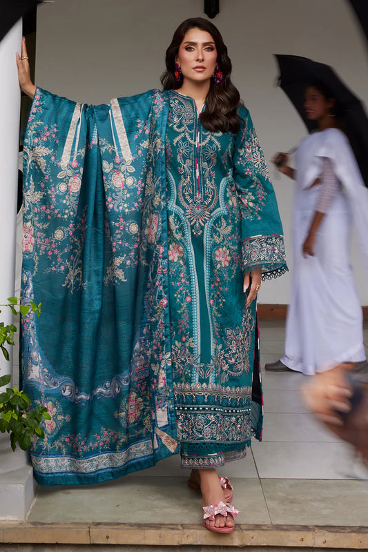 Pakistani Gulaal Luxury Lawn Unstitched Three Piece - Dark Aqua