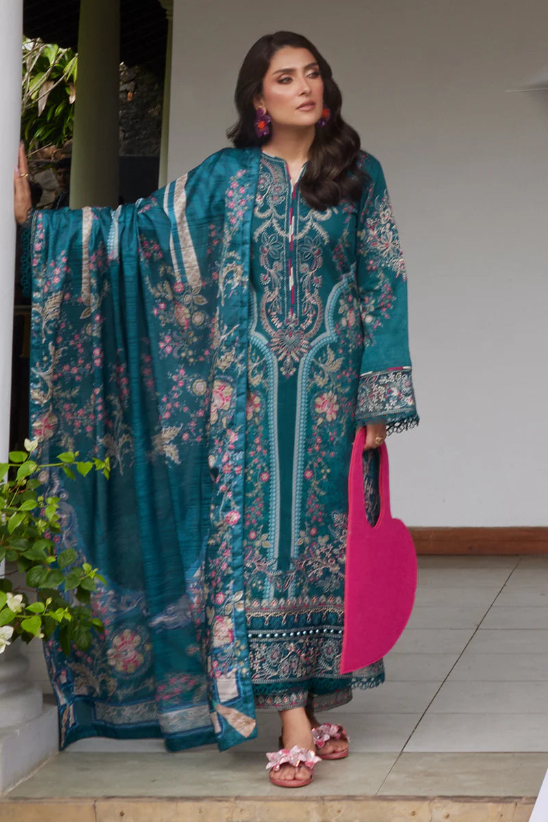 Pakistani Gulaal Luxury Lawn Unstitched Three Piece - Dark Aqua