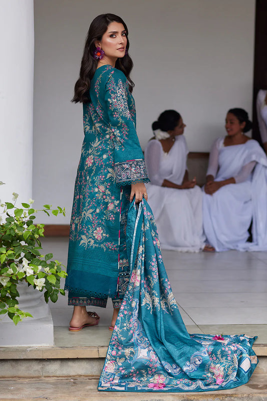 Pakistani Gulaal Luxury Lawn Unstitched Three Piece - Dark Aqua