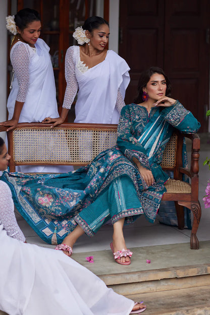 Pakistani Gulaal Luxury Lawn Unstitched Three Piece - Dark Aqua