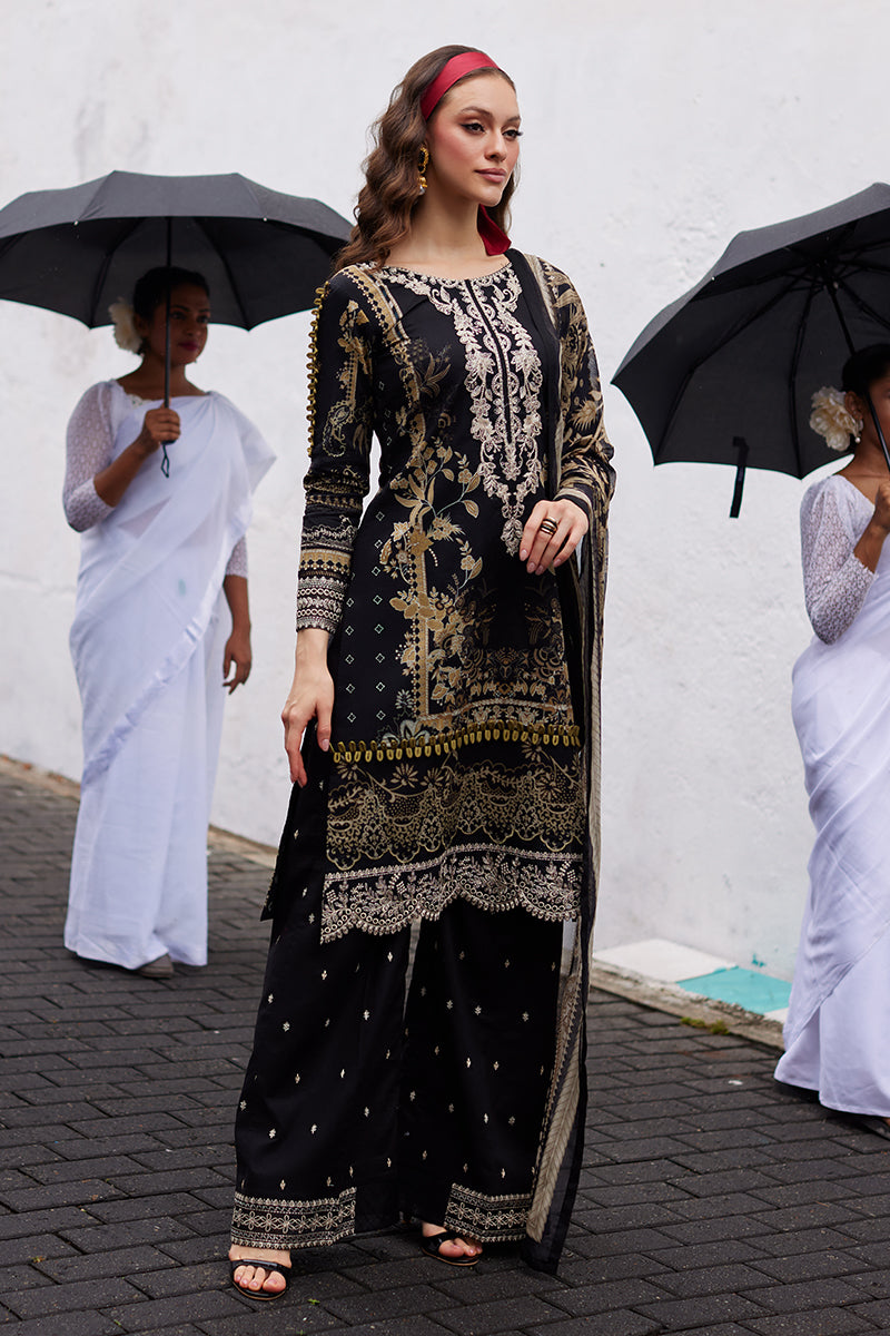 Pakistani Gulaal Luxury Lawn Unstitched Three Piece - Black