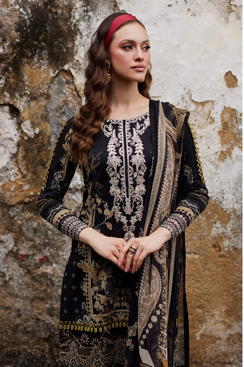 Pakistani Gulaal Luxury Lawn Unstitched Three Piece - Black