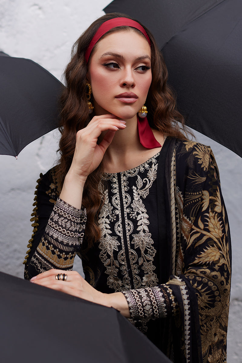 Pakistani Gulaal Luxury Lawn Unstitched Three Piece - Black