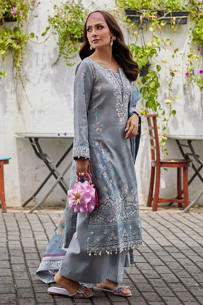 Pakistani Gulaal Luxury Lawn Unstitched Three Piece - Oslo Grey