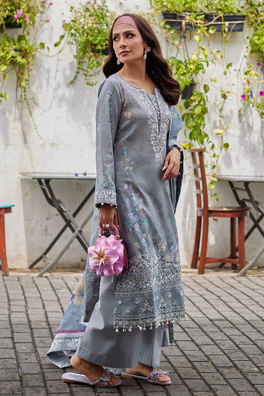 Pakistani Gulaal Luxury Lawn Unstitched Three Piece - Oslo Grey