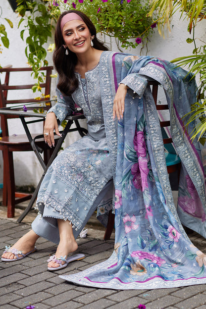Pakistani Gulaal Luxury Lawn Unstitched Three Piece - Oslo Grey
