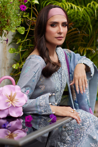 Pakistani Gulaal Luxury Lawn Unstitched Three Piece - Oslo Grey