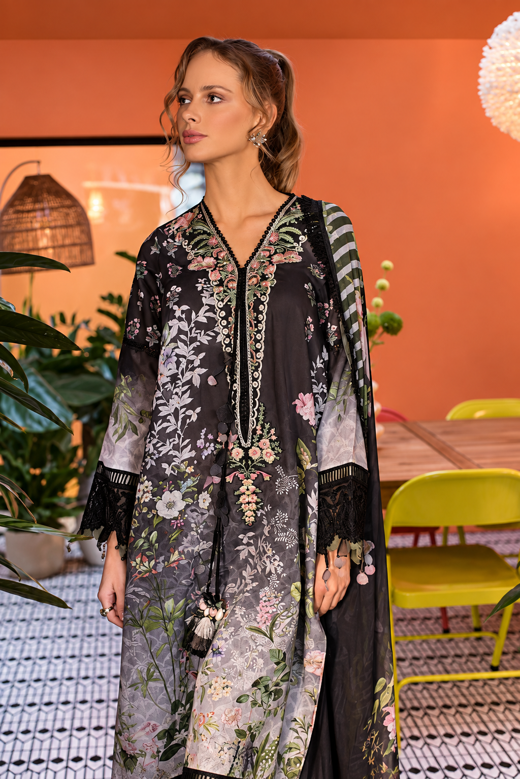 Pakistani Vital by Sobia Nazir Unstitched Three Piece - Black
