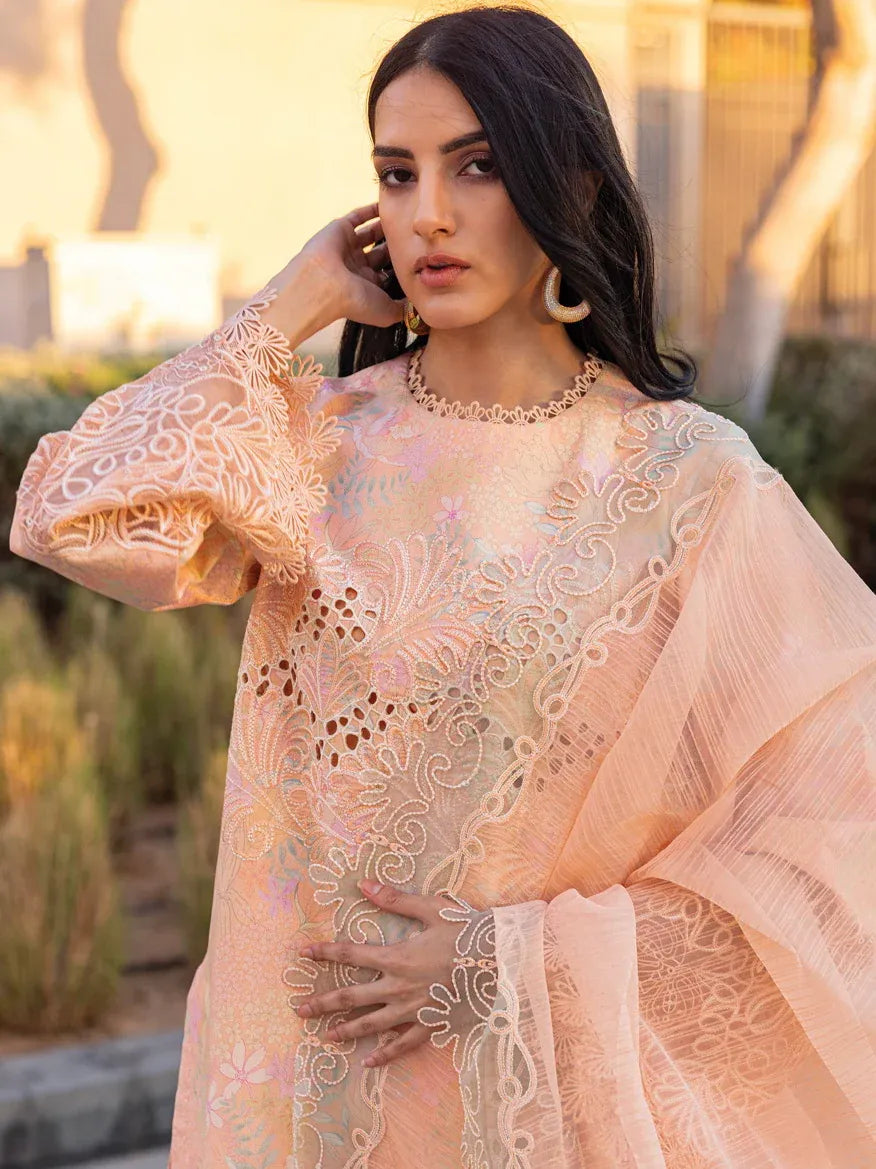 Pakistani Rang Rasiya Carnation Embroidered Lawn Unstitched Three Piece - Zinnia