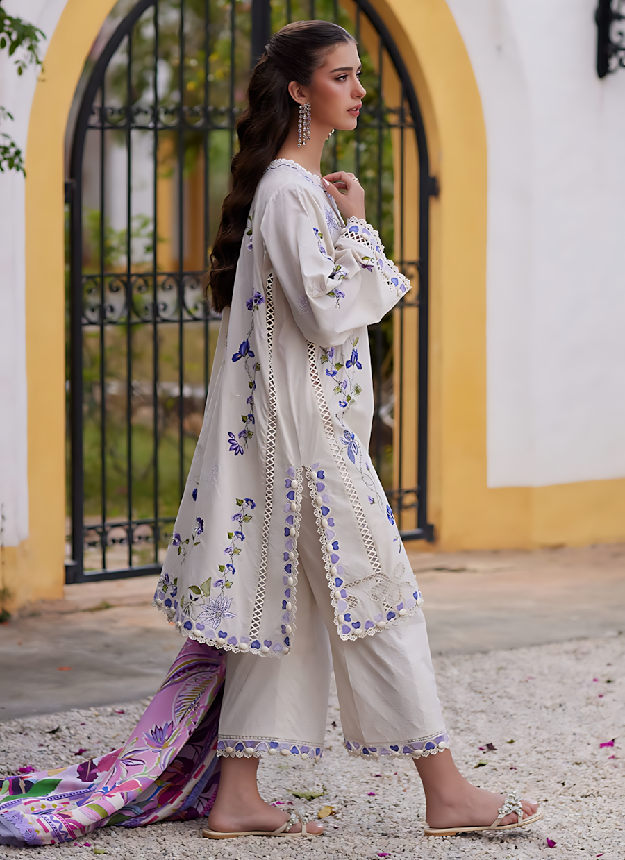 Pakistani Farah Talib Aziz Lawn Unstitched Three Piece - White