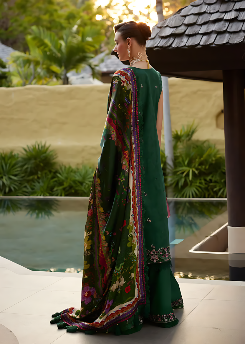 Pakistani Kanwal Malik Ariya Lawn Unstitched Three Piece - Green