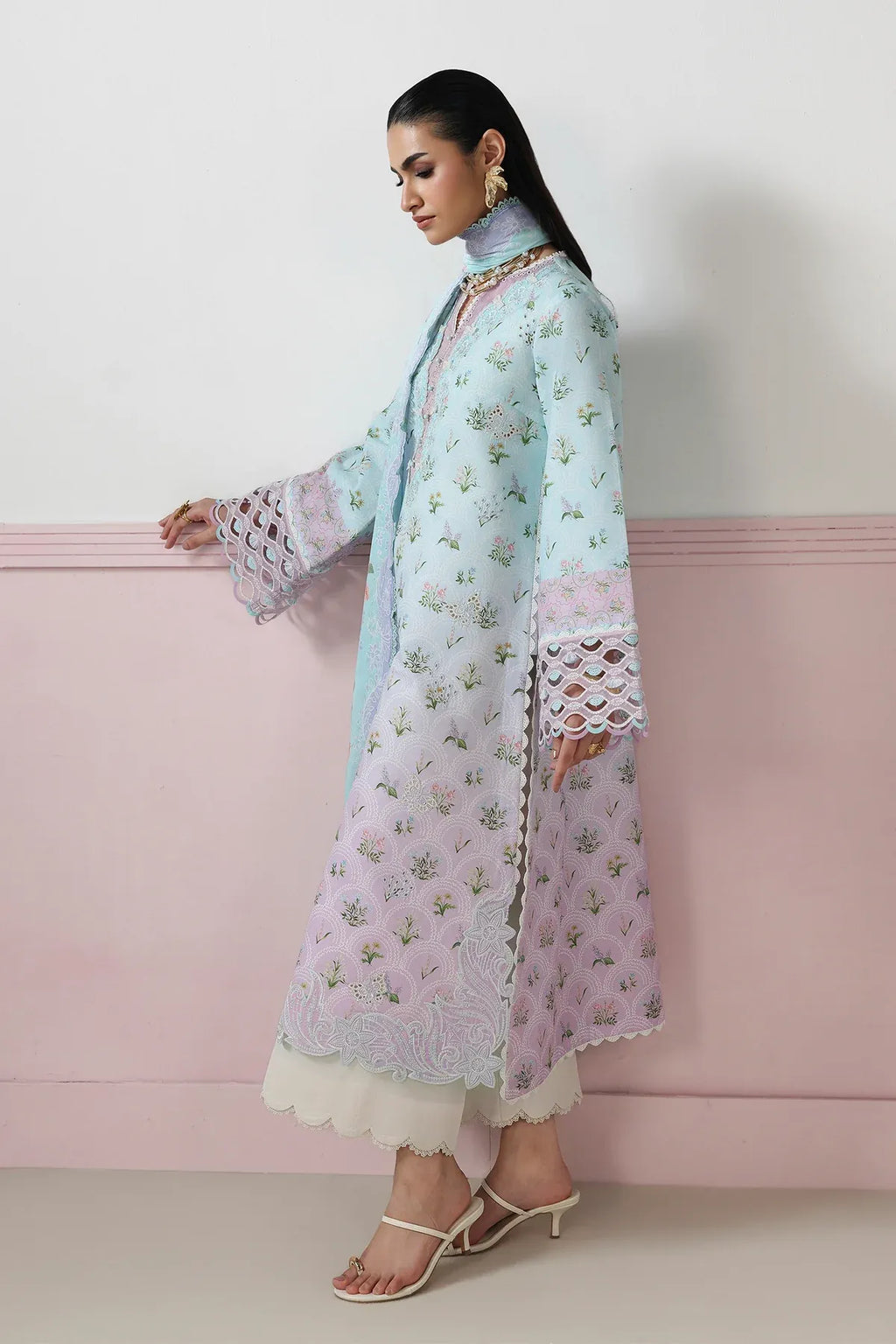 Pakistani Digital Printed & Embroidered Lawn Unstitched Three Piece - Jet Stream