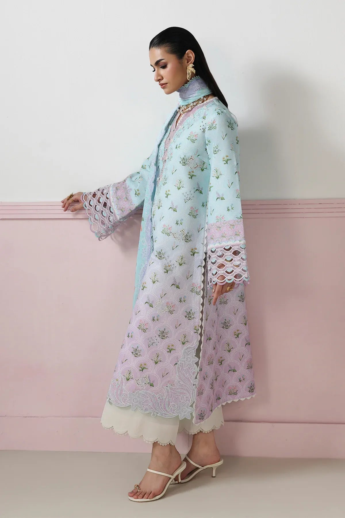 Pakistani Digital Printed & Embroidered Lawn Unstitched Three Piece - Jet Stream