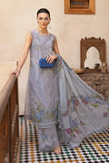 Pakistani Maria B Luxury Lawn Unstitched Three Piece - Ice Blue