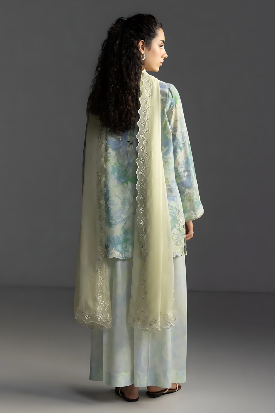 Pakistani Zara Shahjahan Coco Lawn Unstitched Three Piece - Sea Mist