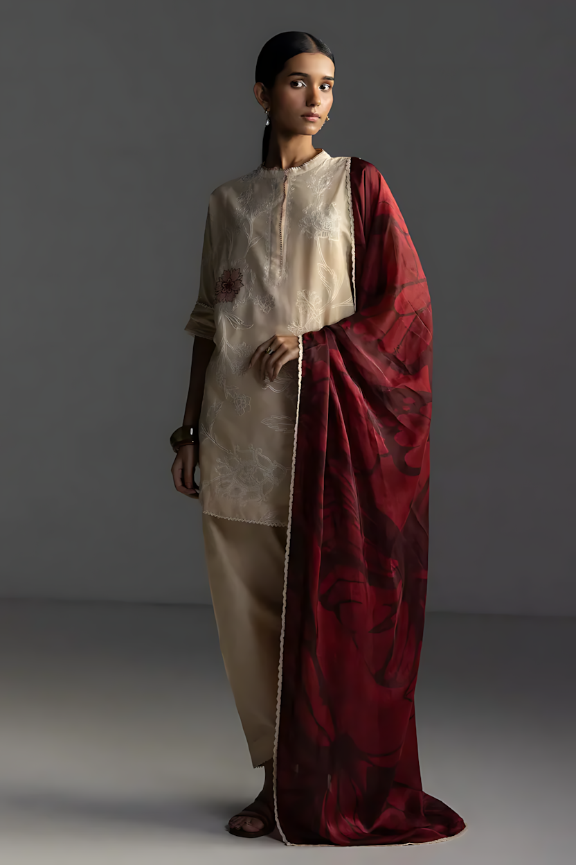 Pakistani Zara Shahjahan Coco Lawn Unstitched Three Piece - Pine Cone