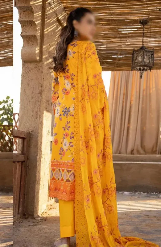 Pakistani RangRez Printed & Embroidered Lawn Suit