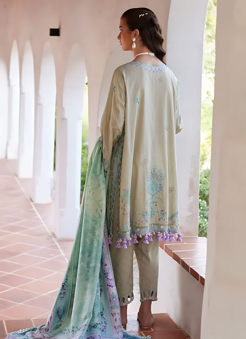 Pakistani Farah Talib Aziz Lawn Unstitched Three Piece - Sandrift