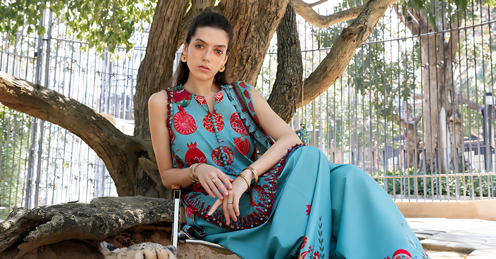Pakistani M.Print by Maria B Lawn Unstitched Three Piece - Hippie Blue