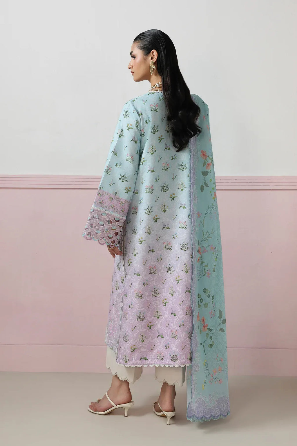 Pakistani Digital Printed & Embroidered Lawn Unstitched Three Piece - Jet Stream