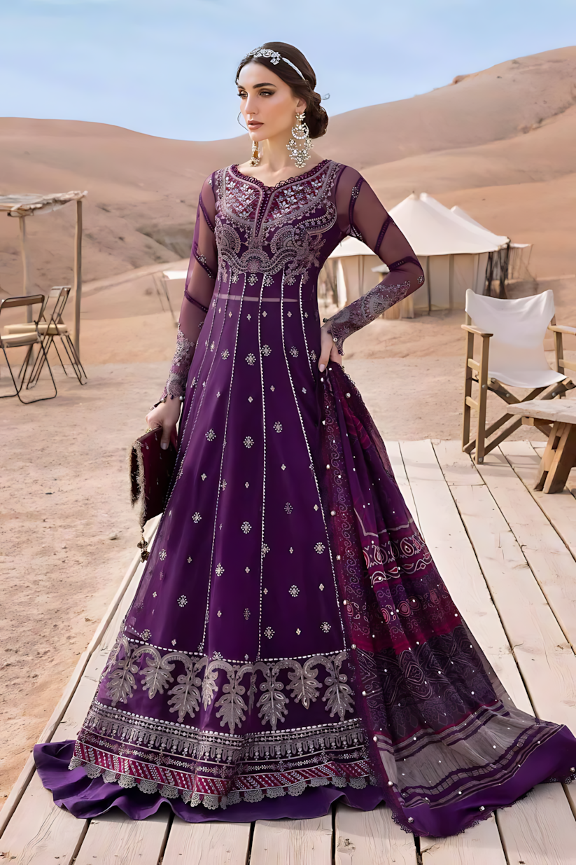 Pakistani Maria B Luxury Lawn Unstitched Three Piece - Purple