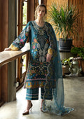 Pakistani Eastern Lawn Three Piece Suit - Blue