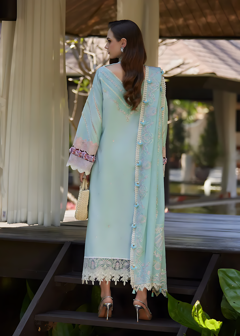 Pakistani Kanwal Malik Ariya Lawn Unstitched Three Piece - Sea Mist