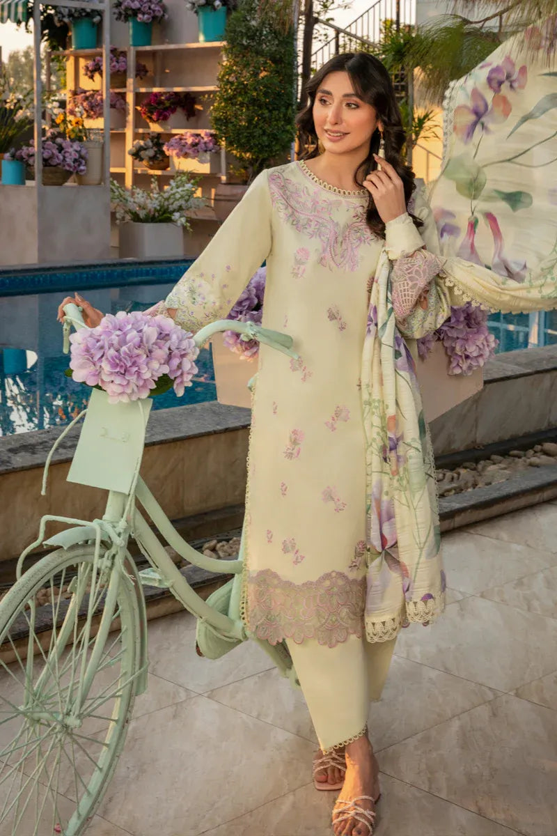 Pakistani Rang Rasiya Embroidered Lawn Unstitched Three Piece - Manah