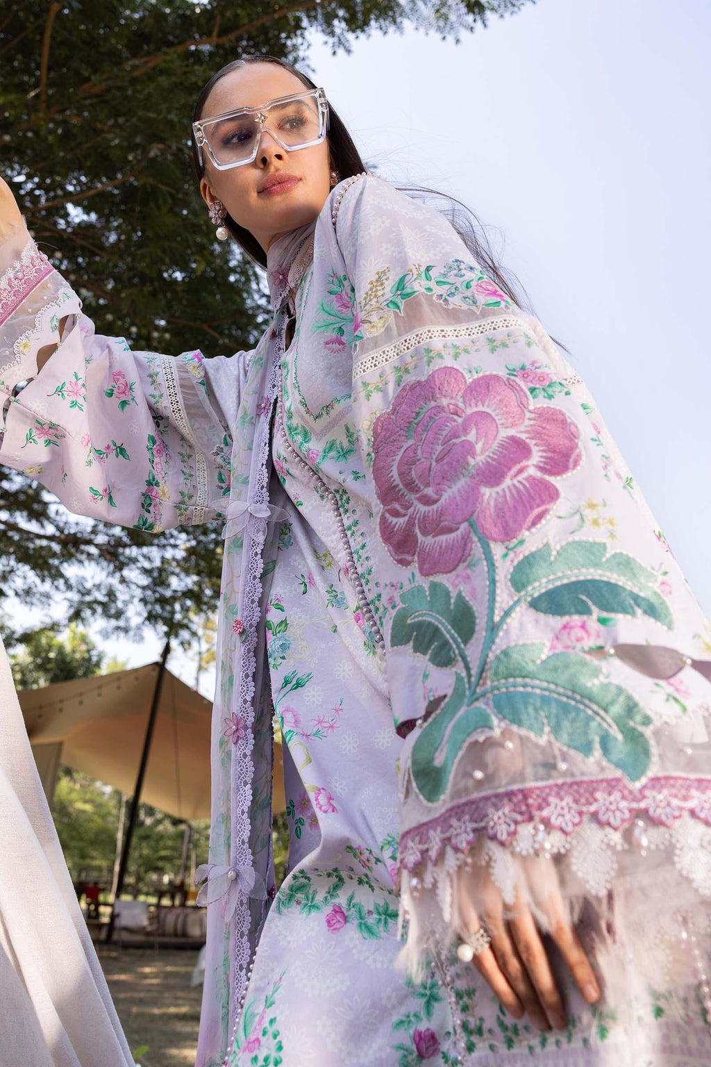 Pakistani M.Print by Maria B Lawn Unstitched Three Piece - Lilac