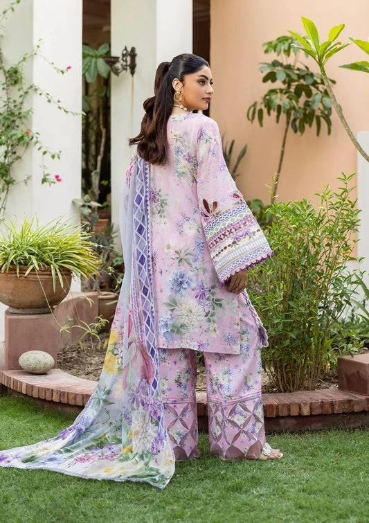 Pakistani Elaf Printed Unstitched Lawn Three Piece - Wisteria