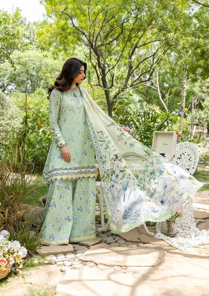 Pakistani Elaf Printed Unstitched Lawn Three Piece - Basile