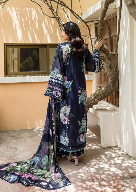 Pakistani Elaf Printed Unstitched Lawn Three Piece - Twilight Garden