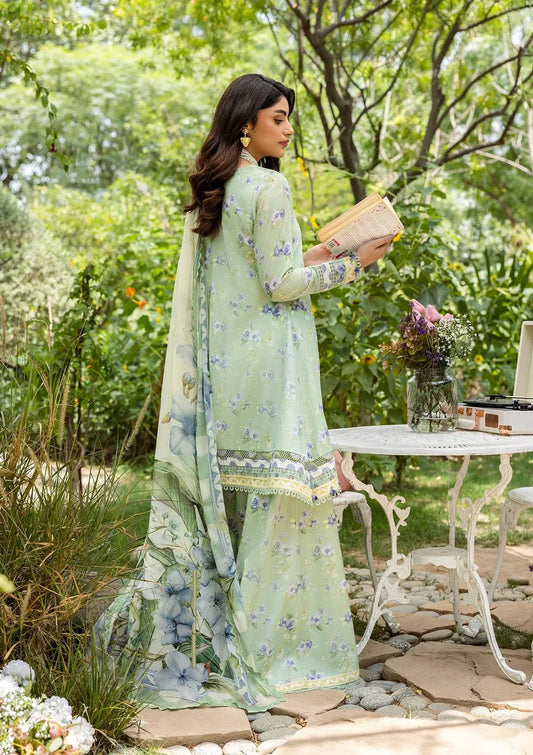 Pakistani Elaf Printed Unstitched Lawn Three Piece - Basile