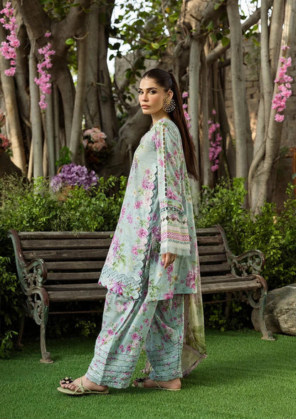Pakistani Elaf Printed Unstitched Lawn Three Piece - Floral Charm