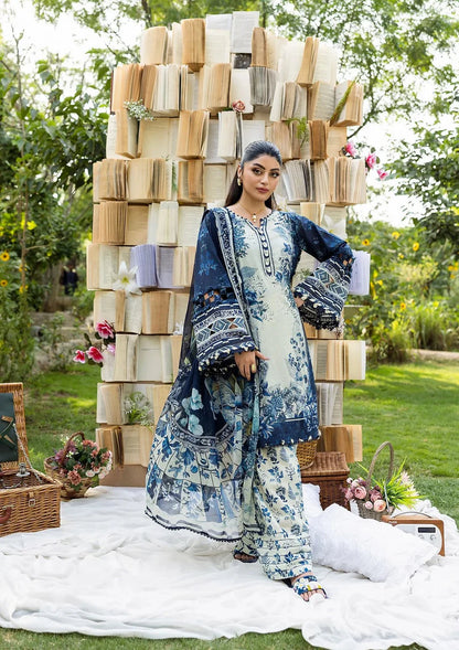 Pakistani Elaf Printed Unstitched Lawn Three Piece - Floreya 7A