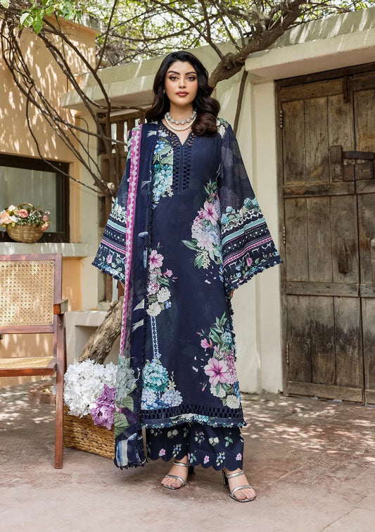 Pakistani Elaf Printed Unstitched Lawn Three Piece - Twilight Garden